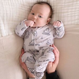 Caden Lane Doodle Dozers One Piece Footie 0-3 Months